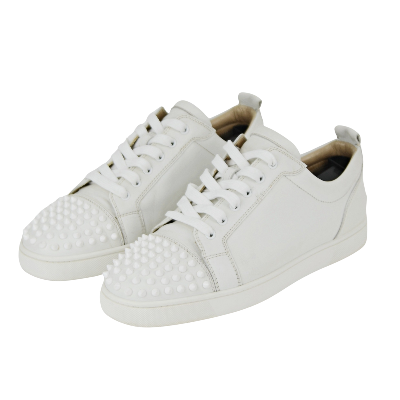 Christian Louboutin Louis Junior Spike | White | Size 8.5