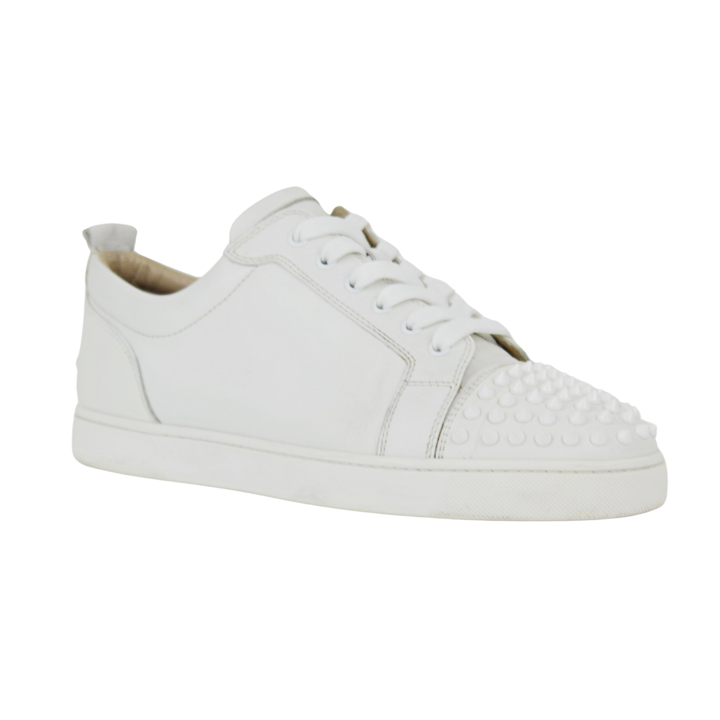 Christian Louboutin Louis Junior Spike | White | Size 8.5