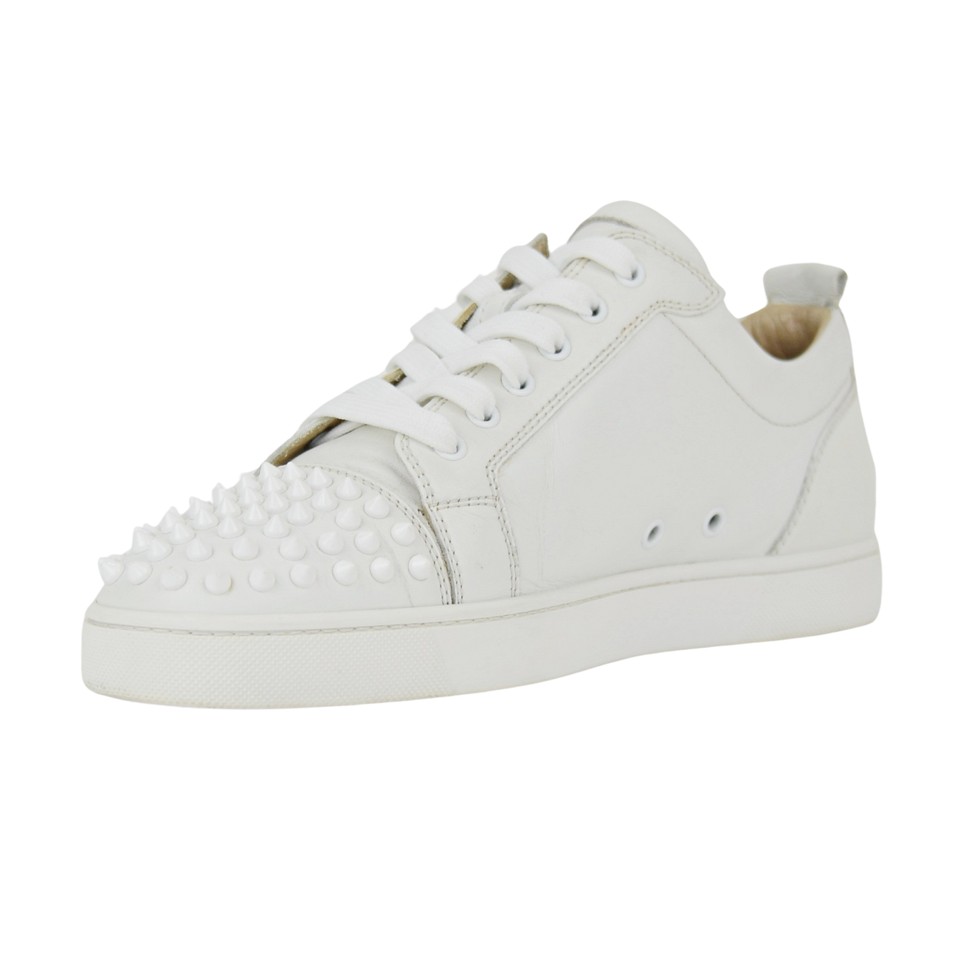 Christian Louboutin Louis Junior Spike | White | Size 8.5