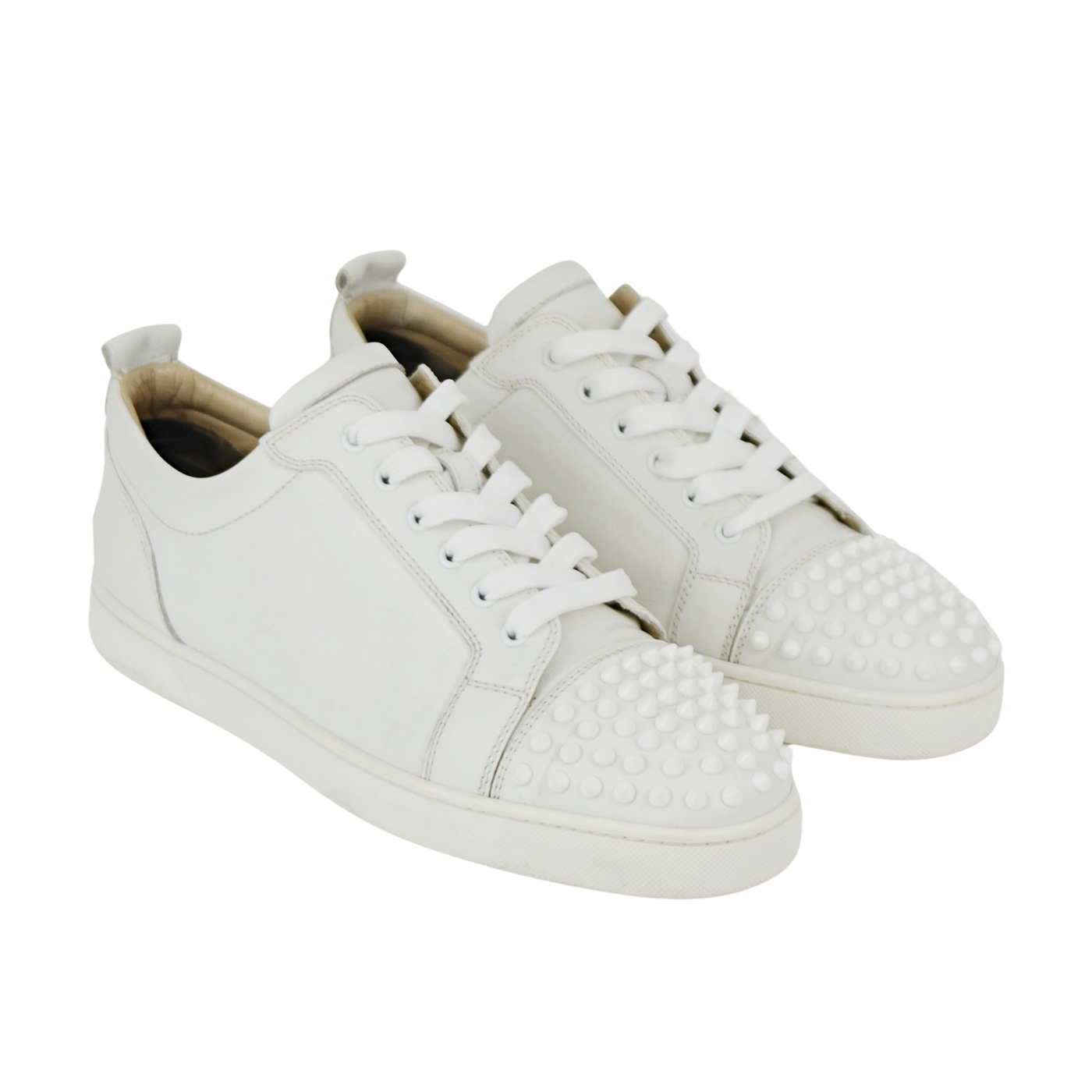 Christian Louboutin Louis Junior Spike | White | Size 8.5