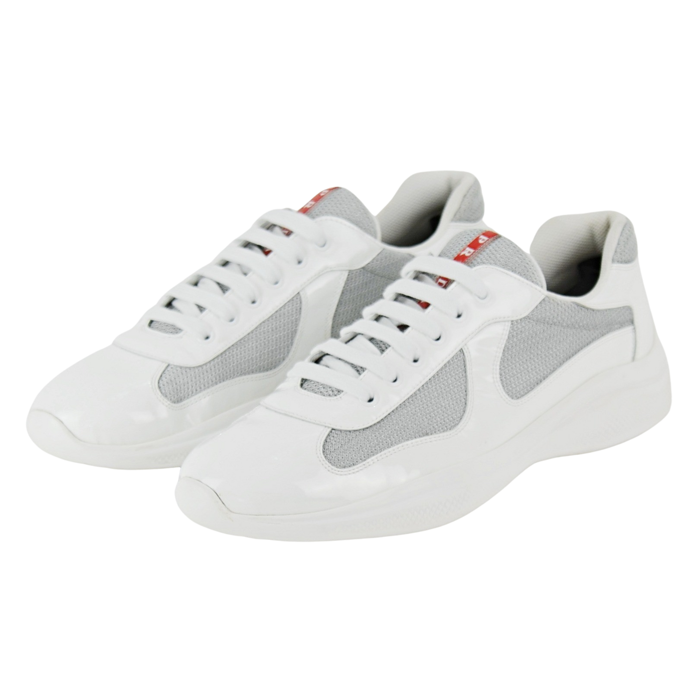 Prada America's Cup | White & Grey Patent | Size 9