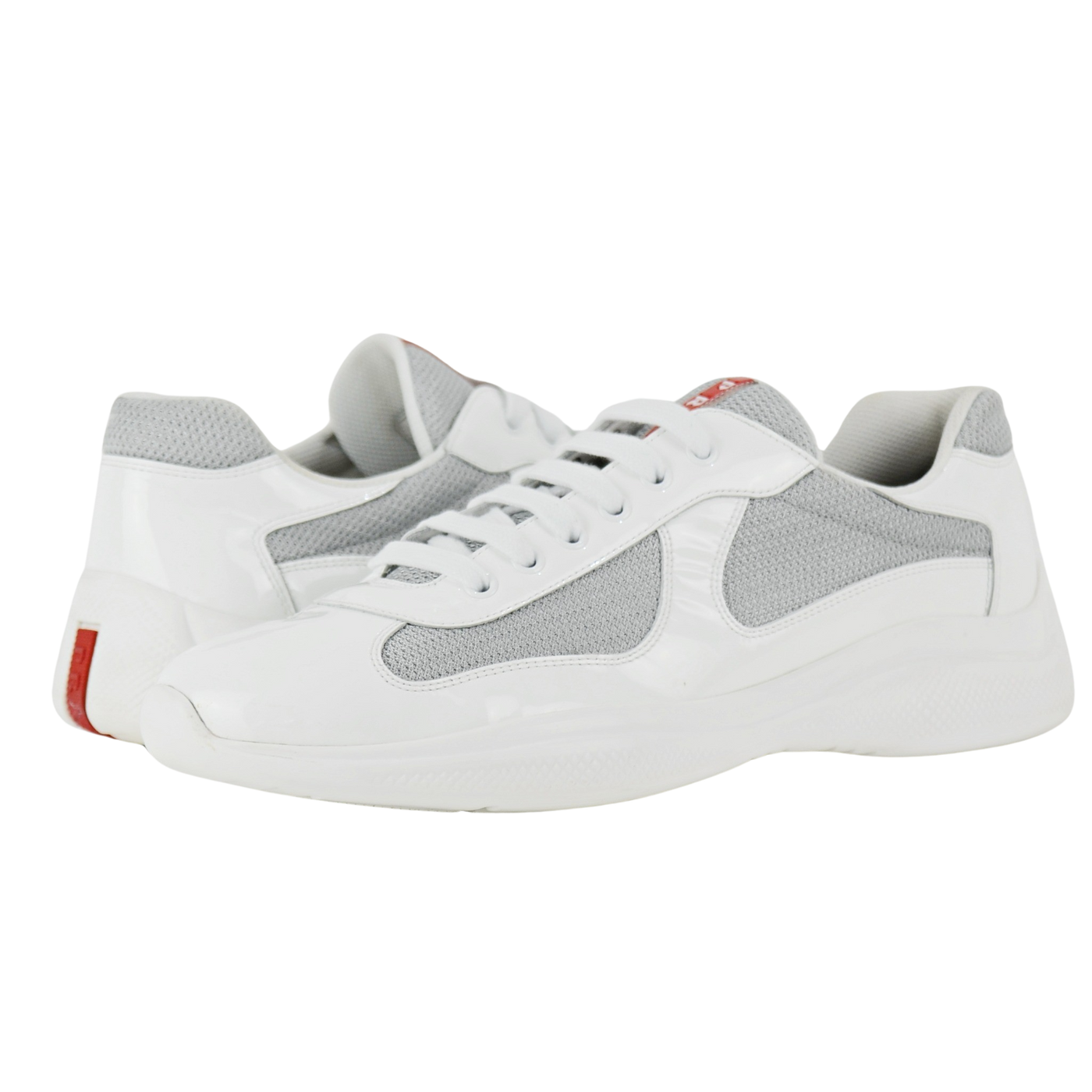 Prada America's Cup | White & Grey Patent | Size 9