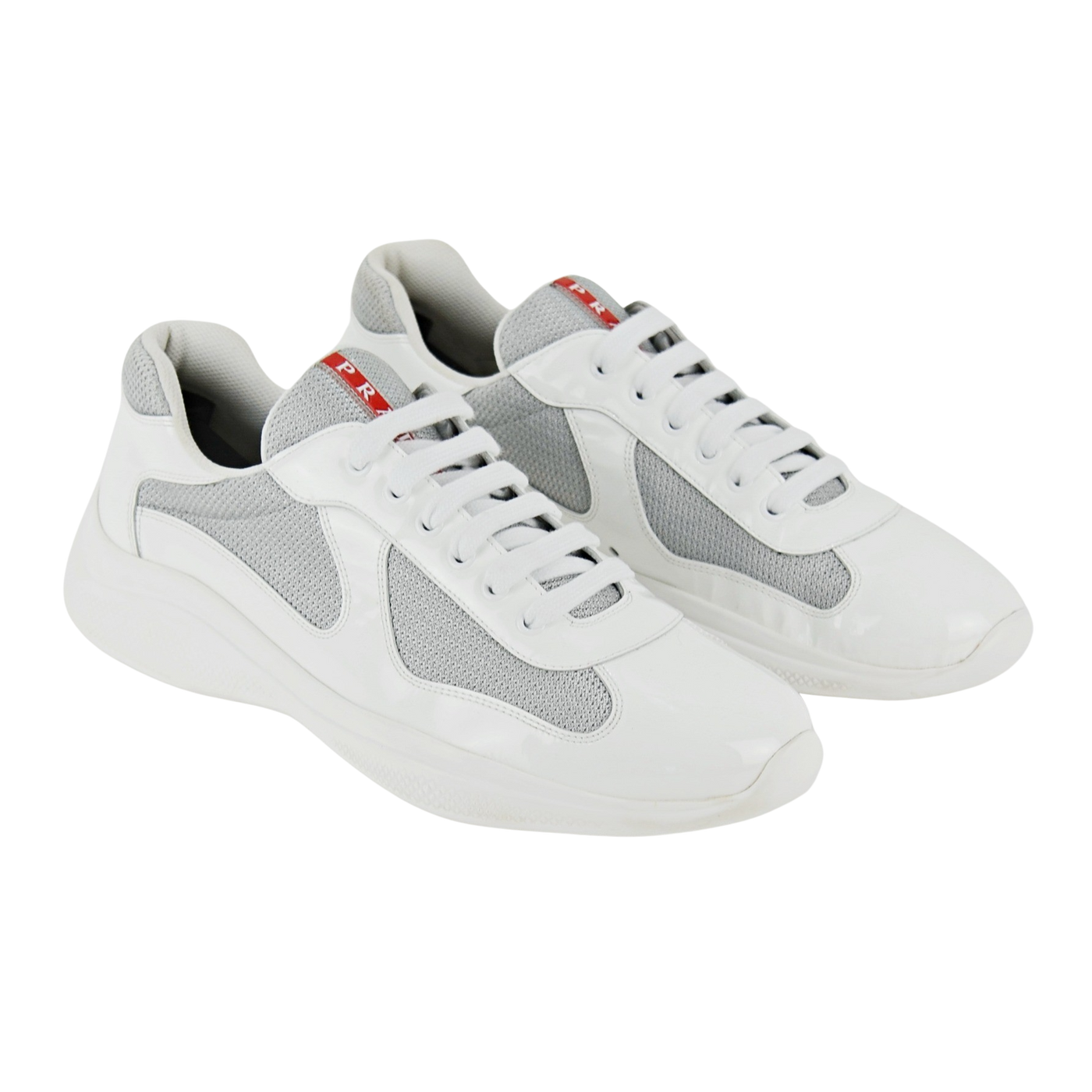 Prada America's Cup | White & Grey Patent | Size 9