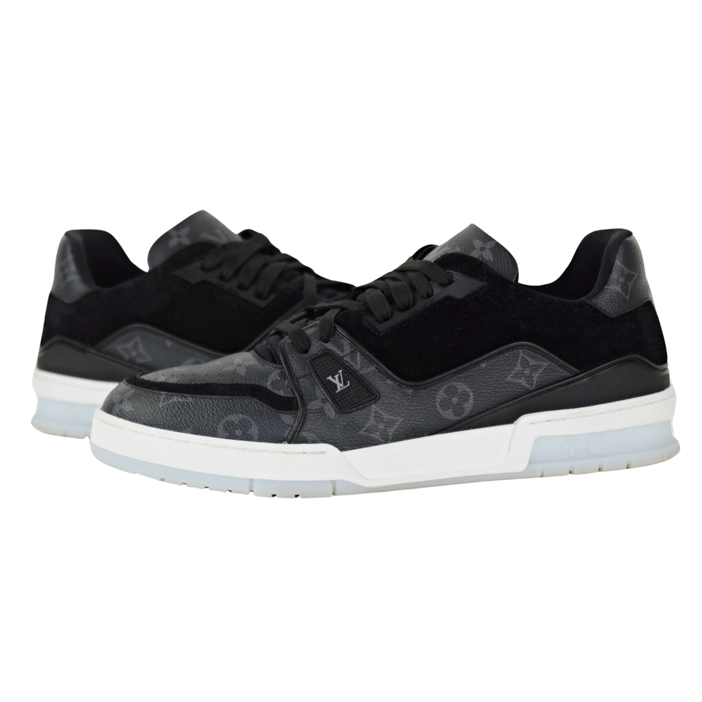 LOUIS VUITTON LV TRAINERS | BLACK MONOGRAM ECLIPSE | SIZE 9