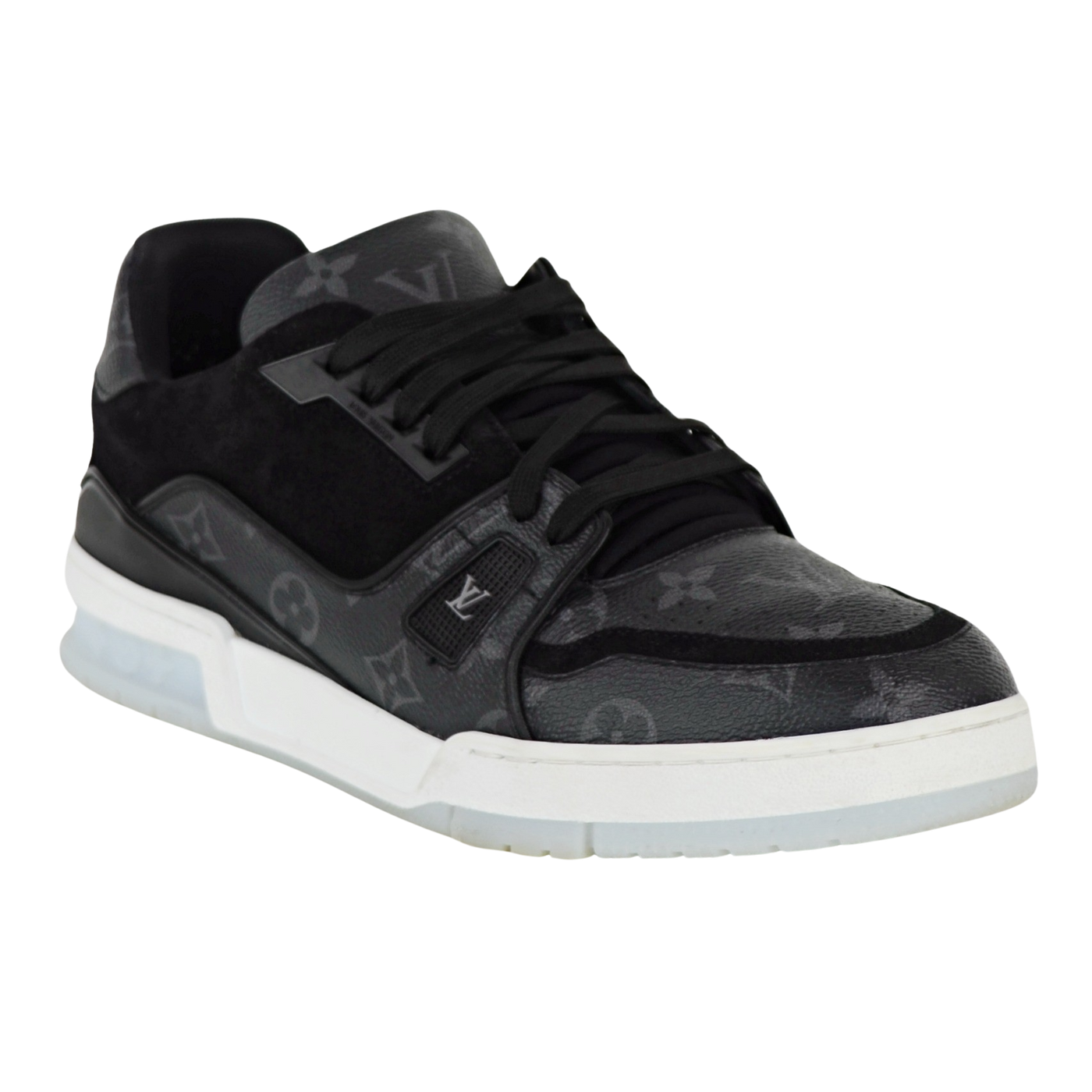 LOUIS VUITTON LV TRAINERS | BLACK MONOGRAM ECLIPSE | SIZE 9