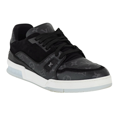 LOUIS VUITTON LV TRAINERS | BLACK MONOGRAM ECLIPSE | SIZE 9