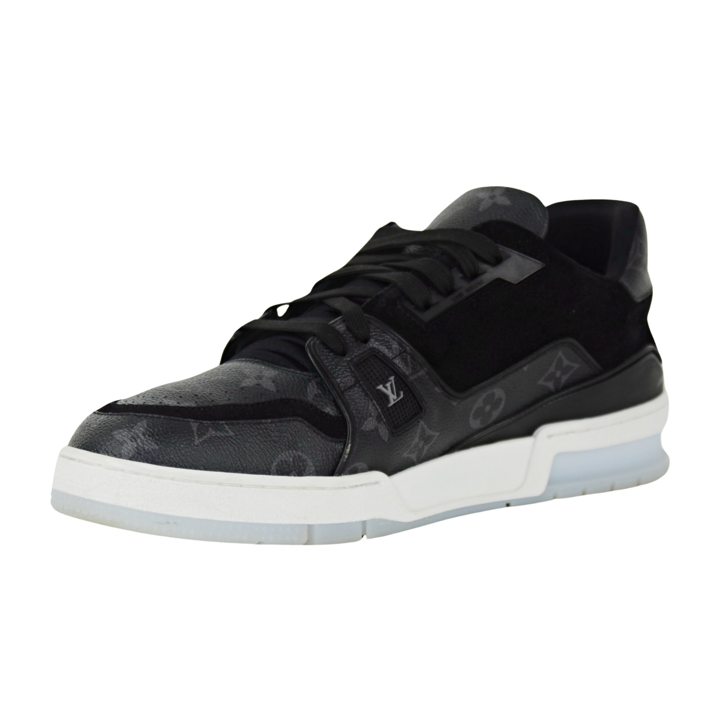 LOUIS VUITTON LV TRAINERS | BLACK MONOGRAM ECLIPSE | SIZE 9