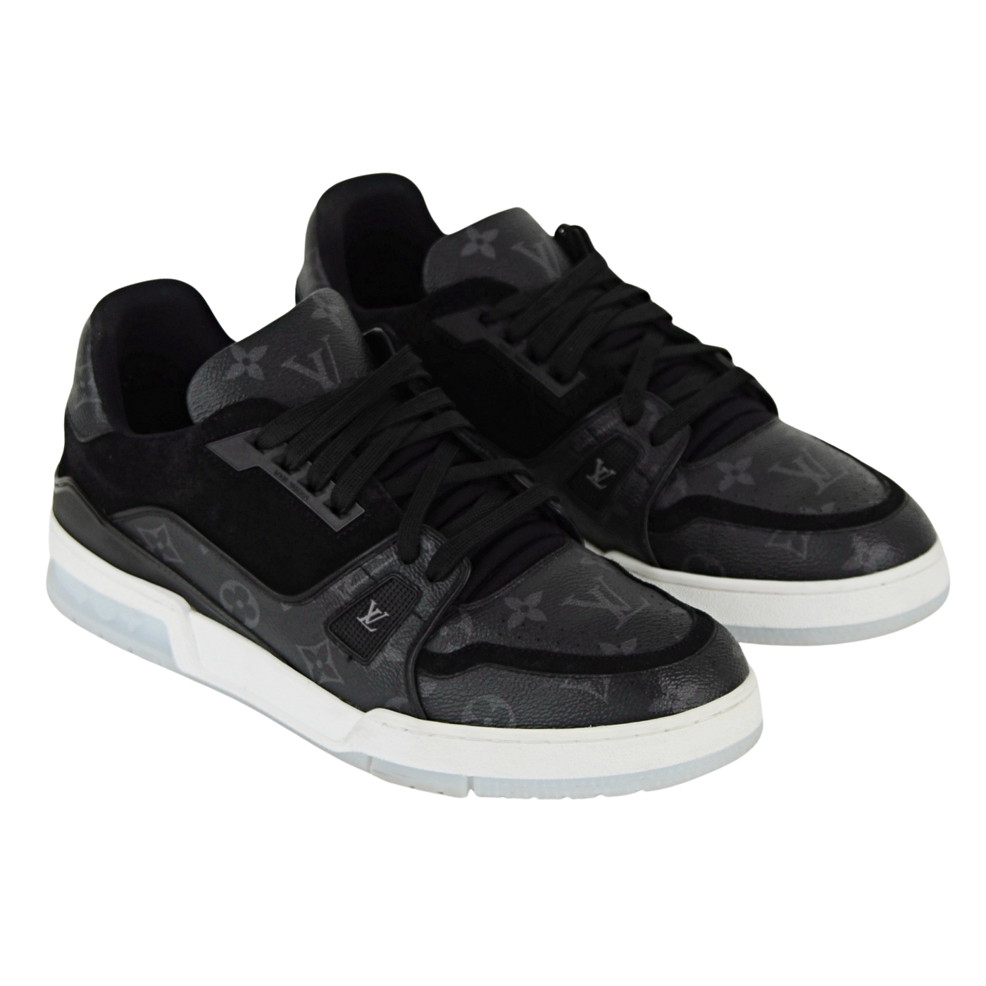 LOUIS VUITTON LV TRAINERS | BLACK MONOGRAM ECLIPSE | SIZE 9