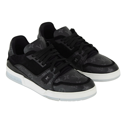 LOUIS VUITTON LV TRAINERS | BLACK MONOGRAM ECLIPSE | SIZE 9