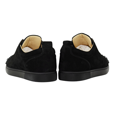 CHRISTIAN LOUBOUTIN LOUIS JUNIOR SPIKE | BLACK SUEDE | SIZE 7