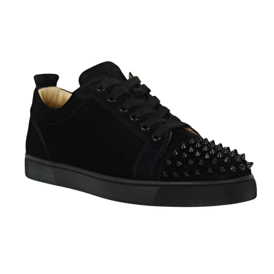 CHRISTIAN LOUBOUTIN LOUIS JUNIOR SPIKE | BLACK SUEDE | SIZE 7