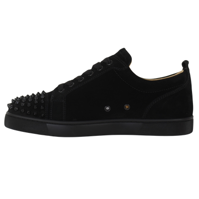 CHRISTIAN LOUBOUTIN LOUIS JUNIOR SPIKE | BLACK SUEDE | SIZE 7