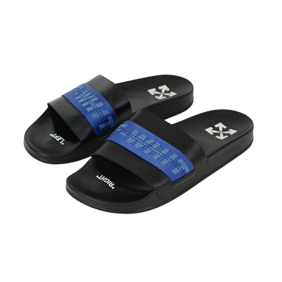 Off-White Industrial Sliders | Black & Blue | Size 8