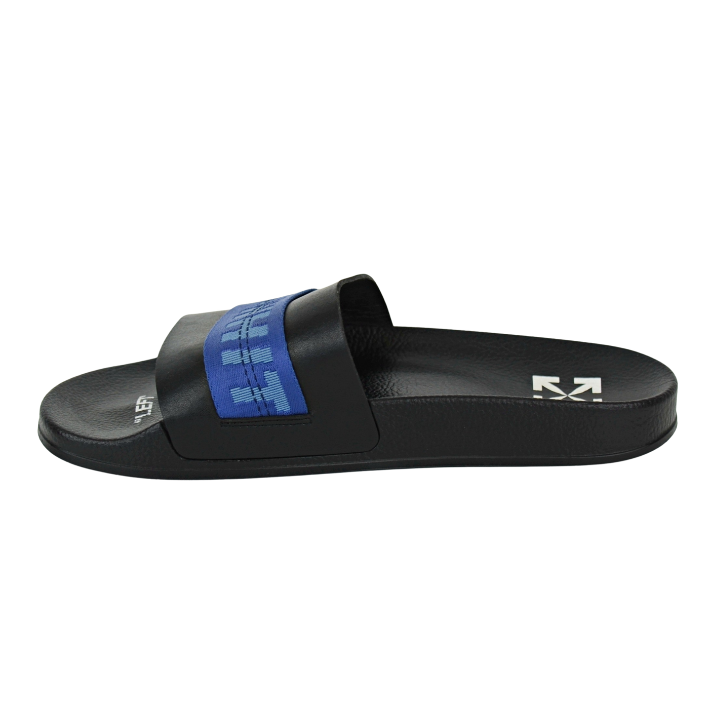 Off-White Industrial Sliders | Black & Blue | Size 8