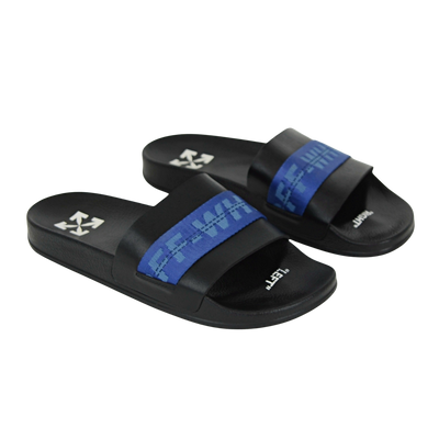 Off-White Industrial Sliders | Black & Blue | Size 8