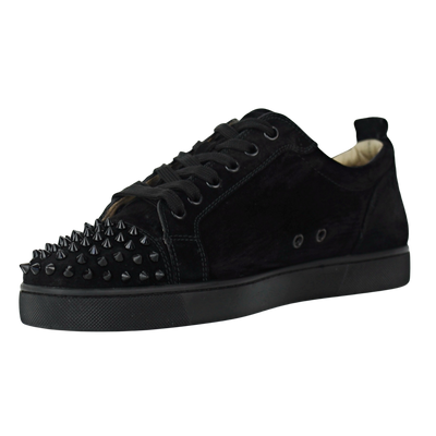 CHRISTIAN LOUBOUTIN LOUIS JUNIOR SPIKE | BLACK SUEDE | SIZE 9