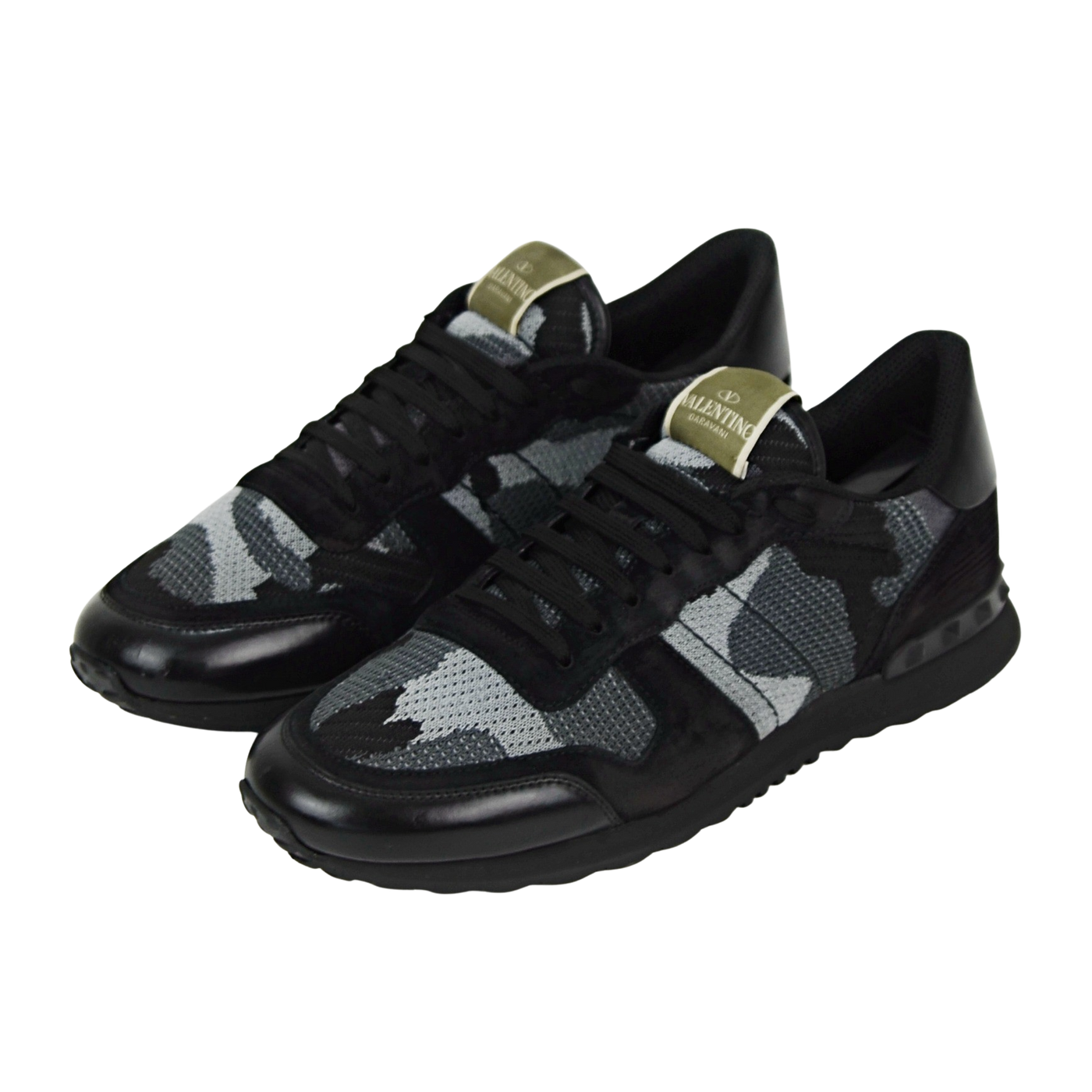 Valentino Rock Runner | Black & Grey Mesh | Size 9.5