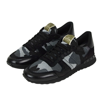 Valentino Rock Runner | Black & Grey Mesh | Size 9.5