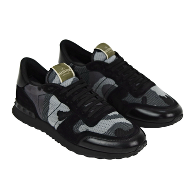 Valentino Rock Runner | Black & Grey Mesh | Size 9.5