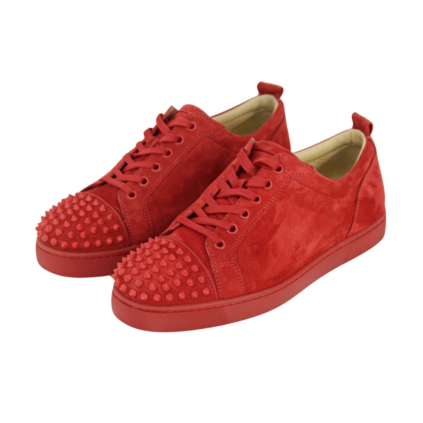 CHRISTIAN LOUBOUTIN LOUIS JUNIOR SPIKE | RED SUEDE | SIZE 8