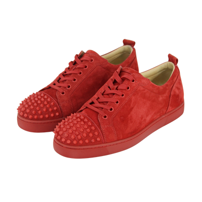 CHRISTIAN LOUBOUTIN LOUIS JUNIOR SPIKE | RED SUEDE | SIZE 8