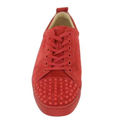 CHRISTIAN LOUBOUTIN LOUIS JUNIOR SPIKE | RED SUEDE | SIZE 8