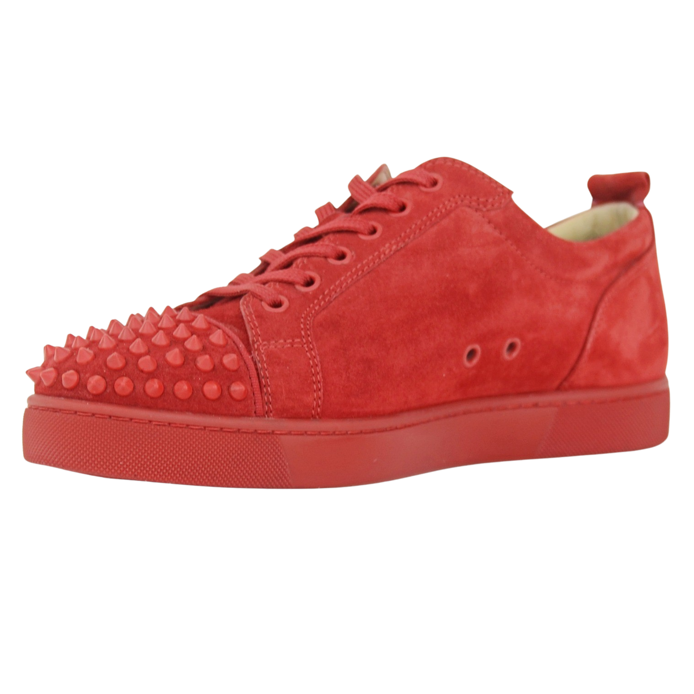 CHRISTIAN LOUBOUTIN LOUIS JUNIOR SPIKE | RED SUEDE | SIZE 8