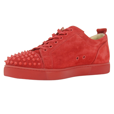 CHRISTIAN LOUBOUTIN LOUIS JUNIOR SPIKE | RED SUEDE | SIZE 8