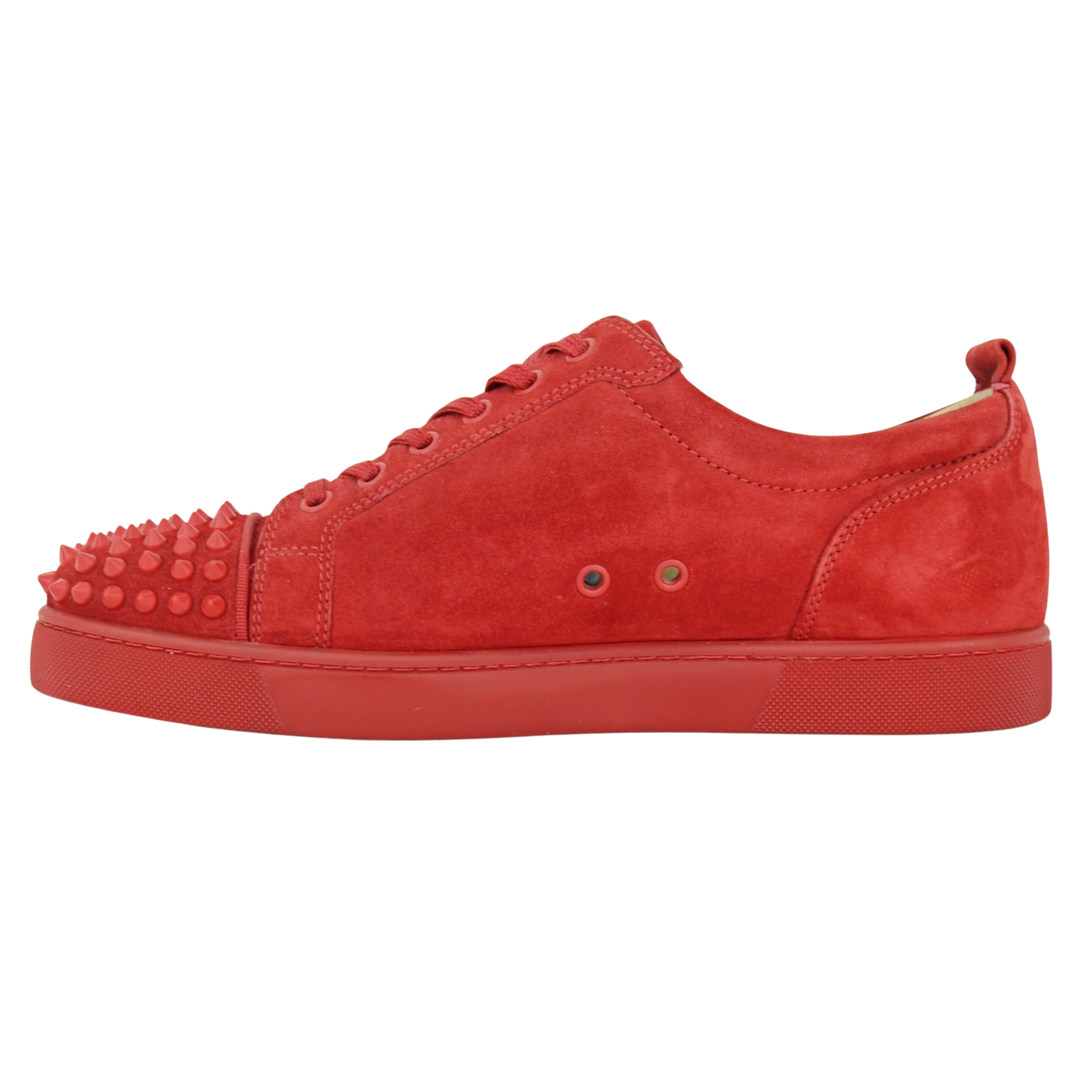 CHRISTIAN LOUBOUTIN LOUIS JUNIOR SPIKE | RED SUEDE | SIZE 8