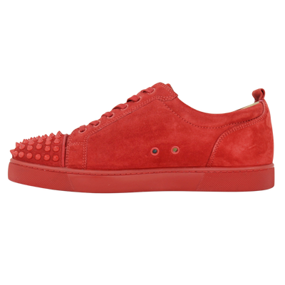 CHRISTIAN LOUBOUTIN LOUIS JUNIOR SPIKE | RED SUEDE | SIZE 8