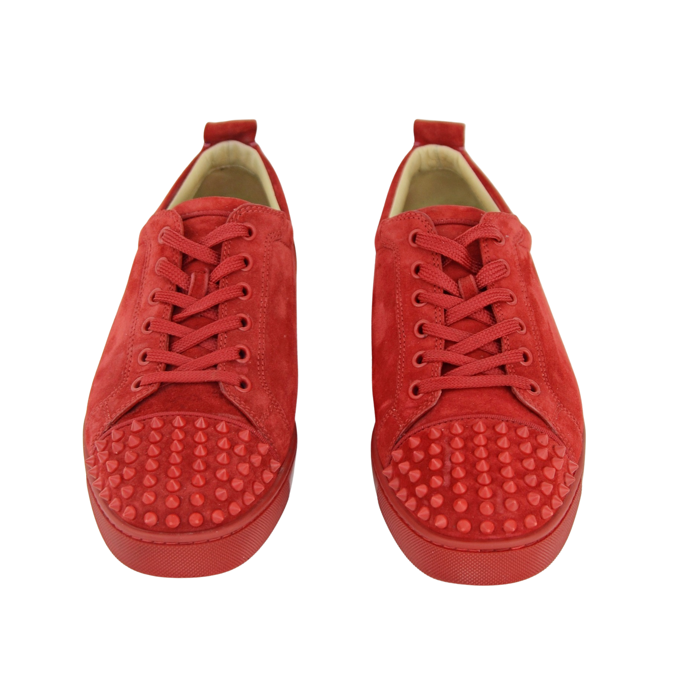 CHRISTIAN LOUBOUTIN LOUIS JUNIOR SPIKE | RED SUEDE | SIZE 8