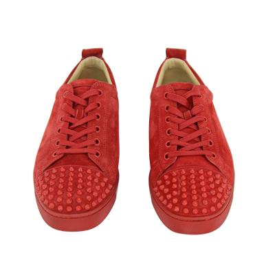 CHRISTIAN LOUBOUTIN LOUIS JUNIOR SPIKE | RED SUEDE | SIZE 8