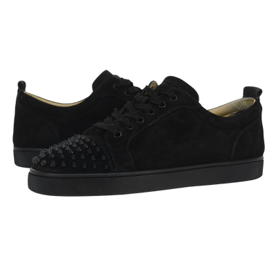 CHRISTIAN LOUBOUTIN LOUIS JUNIOR SPIKE | BLACK SUEDE | SIZE 9