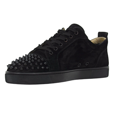 CHRISTIAN LOUBOUTIN LOUIS JUNIOR SPIKE | BLACK SUEDE | SIZE 9