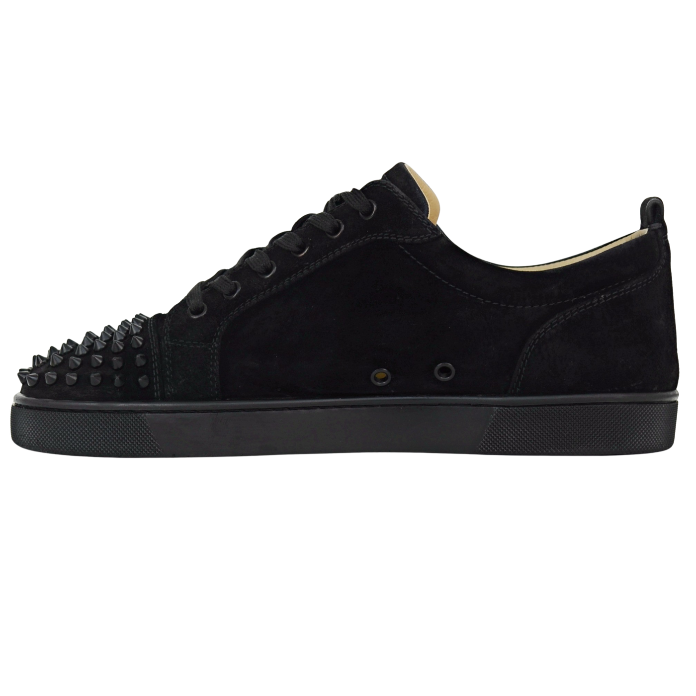 CHRISTIAN LOUBOUTIN LOUIS JUNIOR SPIKE | BLACK SUEDE | SIZE 9