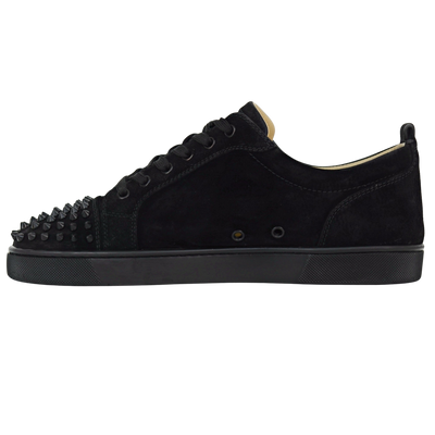 CHRISTIAN LOUBOUTIN LOUIS JUNIOR SPIKE | BLACK SUEDE | SIZE 9