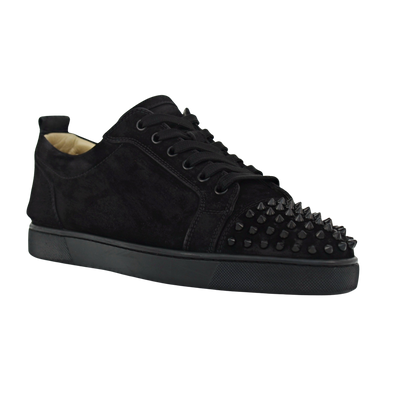 CHRISTIAN LOUBOUTIN LOUIS JUNIOR SPIKE | BLACK SUEDE | SIZE 9