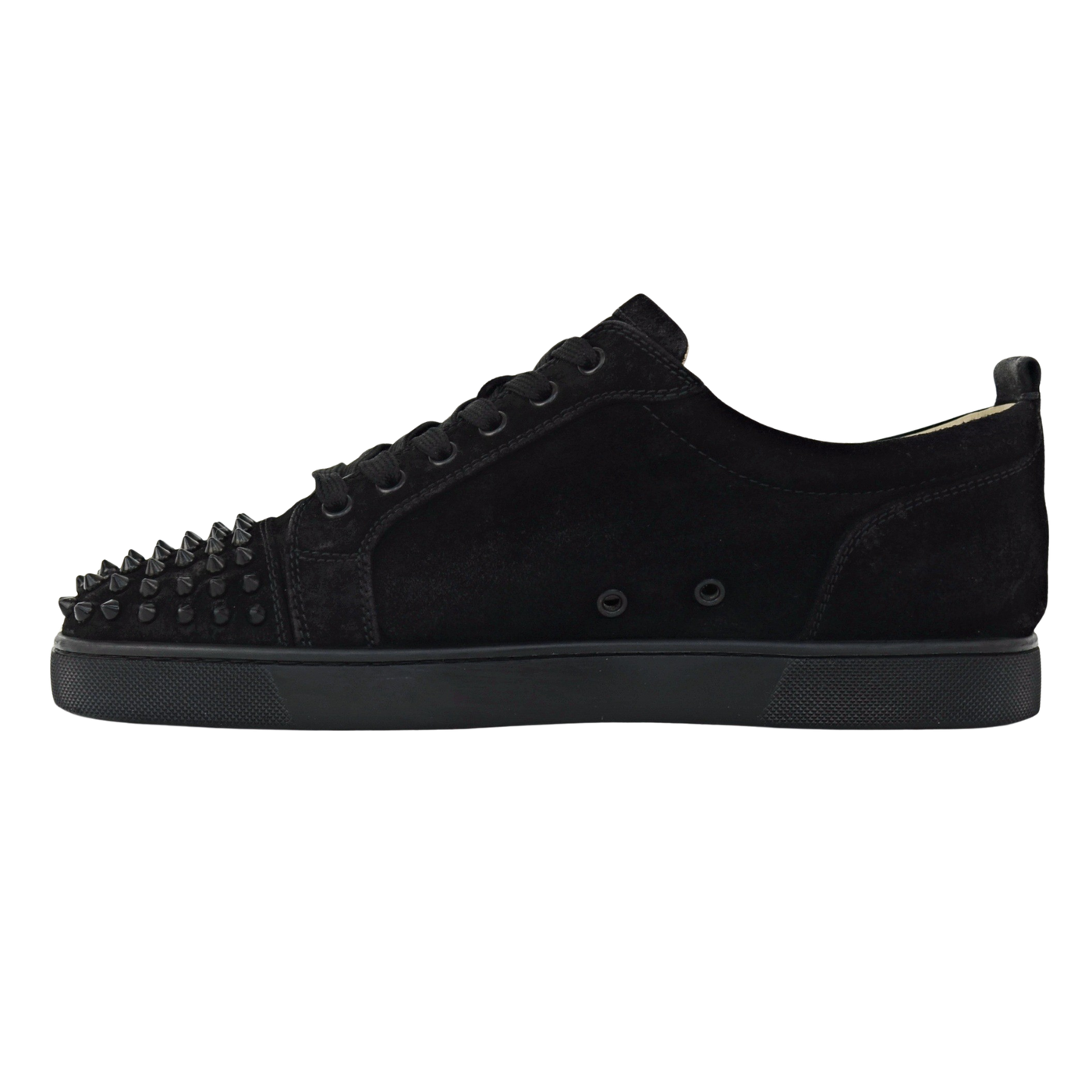 CHRISTIAN LOUBOUTIN LOUIS JUNIOR SPIKE | BLACK SUEDE | SIZE 9