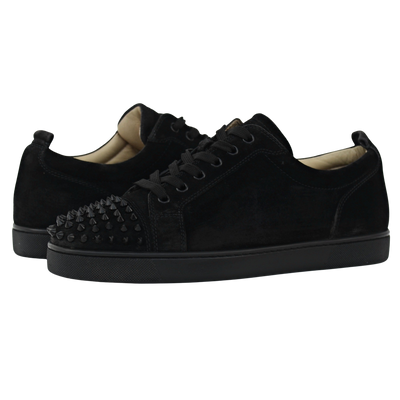 CHRISTIAN LOUBOUTIN LOUIS JUNIOR SPIKE | BLACK SUEDE | SIZE 9