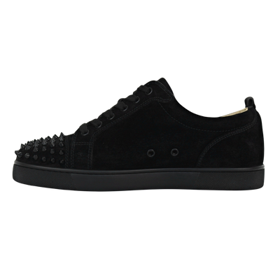 CHRISTIAN LOUBOUTIN LOUIS JUNIOR SPIKE | BLACK SUEDE | SIZE 7.5