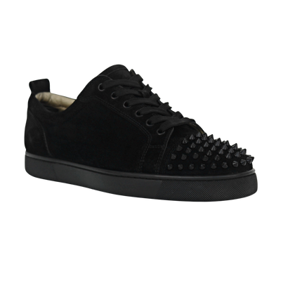 CHRISTIAN LOUBOUTIN LOUIS JUNIOR SPIKE | BLACK SUEDE | SIZE 7.5