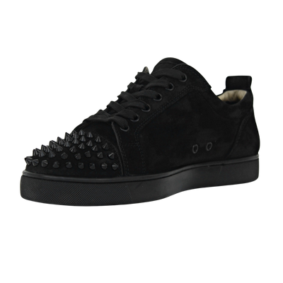 CHRISTIAN LOUBOUTIN LOUIS JUNIOR SPIKE | BLACK SUEDE | SIZE 7.5