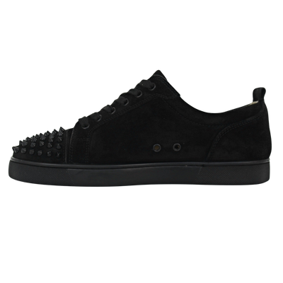 CHRISTIAN LOUBOUTIN LOUIS JUNIOR SPIKE | BLACK SUEDE | SIZE 7.5