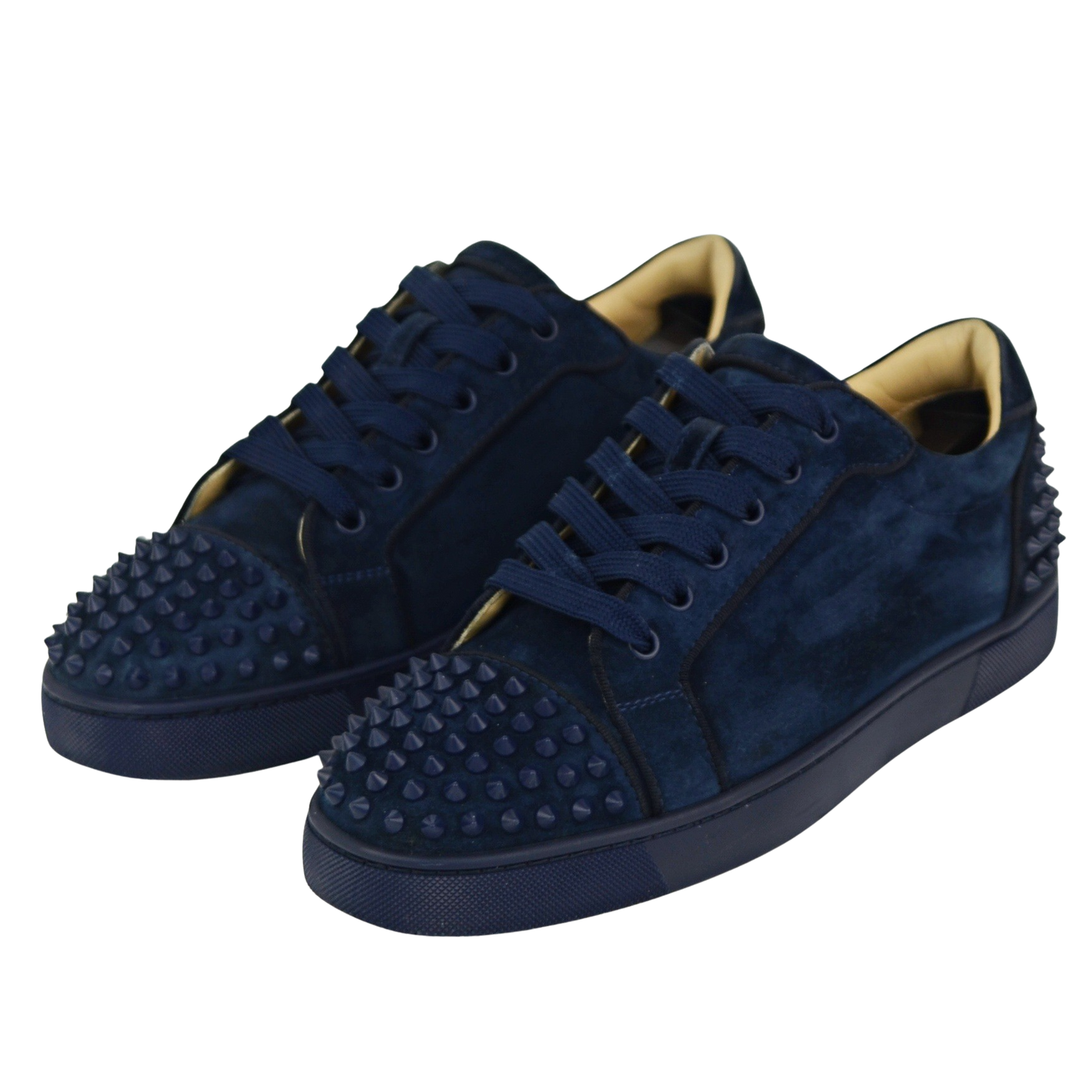 CHRISTIAN LOUBOUTIN LOUIS JUNIOR SPIKE | NAVY SUEDE | SIZE 8