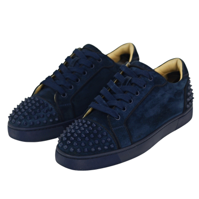 CHRISTIAN LOUBOUTIN LOUIS JUNIOR SPIKE | NAVY SUEDE | SIZE 8