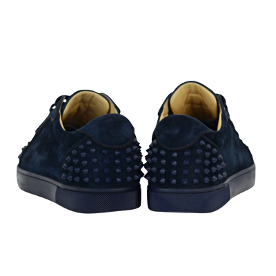 CHRISTIAN LOUBOUTIN LOUIS JUNIOR SPIKE | NAVY SUEDE | SIZE 8