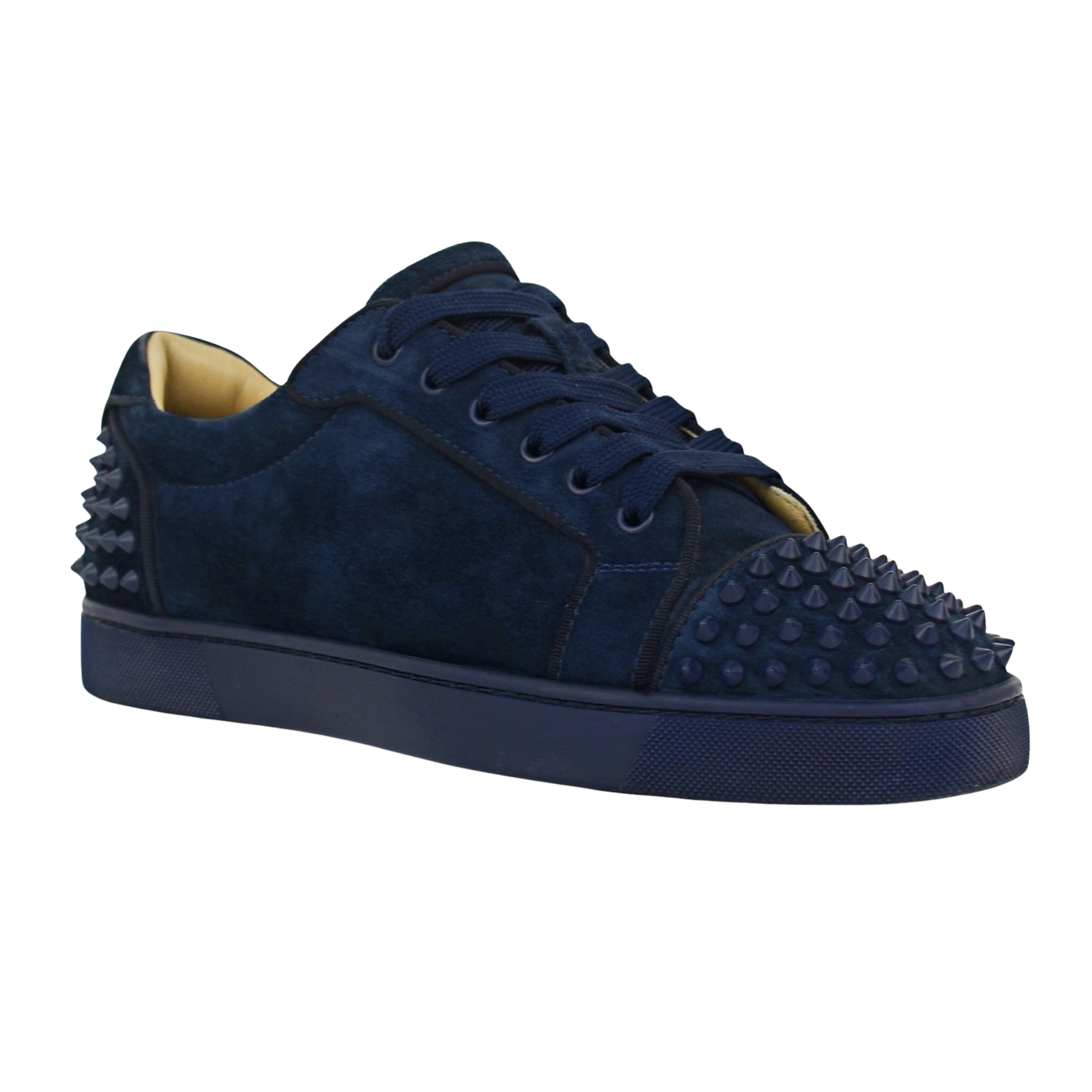 CHRISTIAN LOUBOUTIN LOUIS JUNIOR SPIKE | NAVY SUEDE | SIZE 8