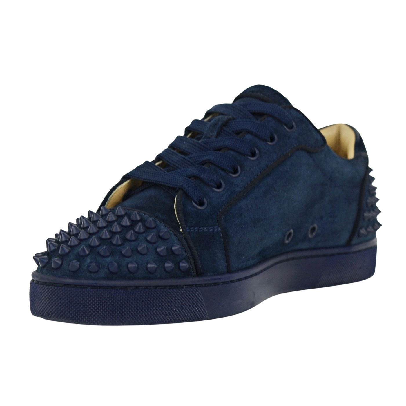 CHRISTIAN LOUBOUTIN LOUIS JUNIOR SPIKE | NAVY SUEDE | SIZE 8