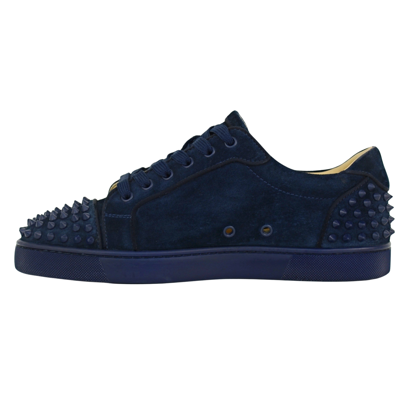 CHRISTIAN LOUBOUTIN LOUIS JUNIOR SPIKE | NAVY SUEDE | SIZE 8