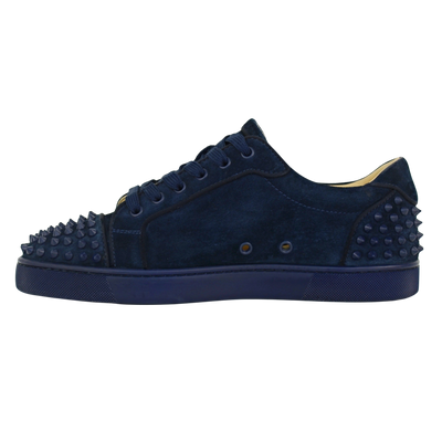 CHRISTIAN LOUBOUTIN LOUIS JUNIOR SPIKE | NAVY SUEDE | SIZE 8